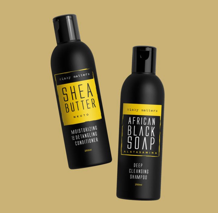 African Soap Shea Butter Shampoo and Conditioner Melanin Centro