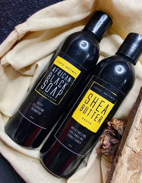 African Black Soap & Shea Butter Shampoo and Conditioner